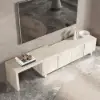 Extendable Grille-Inspired TV Stand with Storage(1600mm-2100mm)