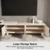 Extendable Grille-Inspired TV Stand with Storage(1600mm-2100mm)