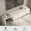 Extendable Grille-Inspired TV Stand with Storage(1600mm-2100mm)