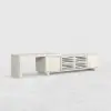 Extendable Grille-Inspired TV Stand with Storage(1600mm-2100mm)