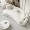 213 cm Velvet Curved Upholstered Sofa with Pillows