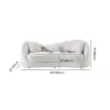 213 cm Velvet Curved Upholstered Sofa with Pillows