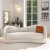 213 cm Velvet Curved Upholstered Sofa with Pillows