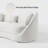 213 cm Velvet Curved Upholstered Sofa with Pillows