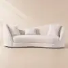213 cm Velvet Curved Upholstered Sofa with Pillows
