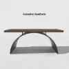 Industrial 160 cm Rectangular Walnut Wood Desk with Metal Base