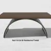 Industrial 160 cm Rectangular Walnut Wood Desk with Metal Base