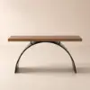 Industrial 160 cm Rectangular Walnut Wood Desk with Metal Base