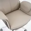 Picture of Ergonomic Khaki Faux Leather High Back Reclining Swivel Office Desk Chair with Footrest