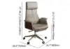 Picture of Ergonomic Khaki Faux Leather High Back Reclining Swivel Office Desk Chair with Footrest