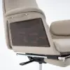 Picture of Ergonomic Khaki Faux Leather High Back Reclining Swivel Office Desk Chair with Footrest