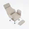 Picture of Ergonomic Khaki Faux Leather High Back Reclining Swivel Office Desk Chair with Footrest