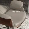 Picture of Ergonomic Khaki Faux Leather High Back Reclining Swivel Office Desk Chair with Footrest