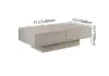Japandi Rectangle Concrete Grey Coffee Table with 2 Drawers & Open Storage