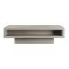 Japandi Rectangle Concrete Grey Coffee Table with 2 Drawers & Open Storage