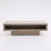 Japandi Rectangle Concrete Grey Coffee Table with 2 Drawers & Open Storage