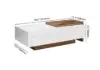 White & Walnut Extendable Rectangle Coffee Table with Drawer & Sliding Storage