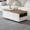 120 cm Lift-Top Extendable Coffee Table with Drawers & Cabinet – Walnut