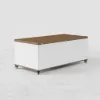 120 cm Lift-Top Extendable Coffee Table with Drawers & Cabinet – Walnut