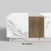 Vewal 120 cm Marble & Walnut Veneer Block Coffee Table with 2 Drawers
