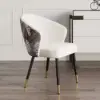 Arcora White Velvet Dining Chair with Upholstered, 1 Piece