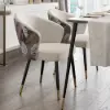 Arcora White Velvet Dining Chair with Upholstered, 1 Piece