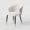 Arcora White Velvet Dining Chair with Upholstered, 1 Piece