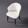 Arcora White Velvet Dining Chair with Upholstered, 1 Piece
