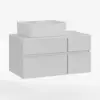 Modern 80 cm Floating Single Bathroom Vanity with Stone Resin Top, Ceramic Basin – White