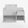 Modern 80 cm Floating Single Bathroom Vanity with Stone Resin Top, Ceramic Basin – White