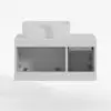 Modern 80 cm Floating Single Bathroom Vanity with Stone Resin Top, Ceramic Basin – White