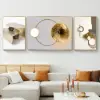 3 Pieces Modern Geometric Abstract Wall Decor Set Canvas Print with Frame Living Room – Rectangle