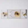 3 Pieces Modern Geometric Abstract Wall Decor Set Canvas Print with Frame Living Room – Rectangle