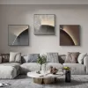 3 Pieces Modern Abstract Wall Decor Set Square Canvas Print with Frame Living Room