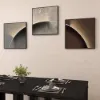 3 Pieces Modern Abstract Wall Decor Set Square Canvas Print with Frame Living Room