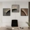 3 Pieces Modern Abstract Wall Decor Set Square Canvas Print with Frame Living Room