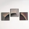 3 Pieces Modern Abstract Wall Decor Set Square Canvas Print with Frame Living Room