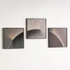 3 Pieces Modern Abstract Wall Decor Set Square Canvas Print with Frame Living Room