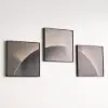 3 Pieces Modern Abstract Wall Decor Set Square Canvas Print with Frame Living Room