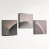 3 Pieces Modern Abstract Wall Decor Set Square Canvas Print with Frame Living Room