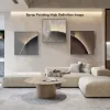 3 Pieces Modern Abstract Wall Decor Set Square Canvas Print with Frame Living Room
