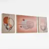 3 Pieces Modern Geometric Abstract Wall Decor Set Canvas Print with Frame Living Room