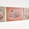 3 Pieces Modern Geometric Abstract Wall Decor Set Canvas Print with Frame Living Room