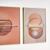 3 Pieces Modern Geometric Abstract Wall Decor Set Canvas Print with Frame Living Room