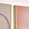 3 Pieces Modern Geometric Abstract Wall Decor Set Canvas Print with Frame Living Room