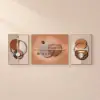 3 Pieces Modern Geometric Abstract Wall Decor Set Canvas Print with Frame Living Room
