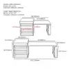 185 cm-235 cm Extendable White&Black Kitchen Island with Storage Kitchen Cabinet