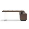 1815mm Modern Walnut Standing L-Shape Executive Desk Side Cabinet and lifter Desktop