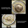 Modern Abstract Metal Black & Gold Globe Ornament Sculpture Decor with Rectangle Stand