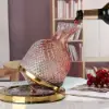 Luxury Tumbler Wine Decanter 360 Rotating Hand-Carved Diamond Creative Spin Decanter